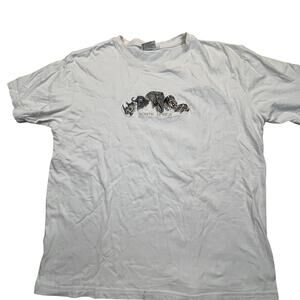 South Africa Safari Animals Embroidered T Shirt Wildlife Travel Tee Men Large